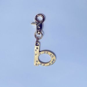 BEBE B Logo Keychain - Paved Goldtone Purse Clip Charm (NWOT)